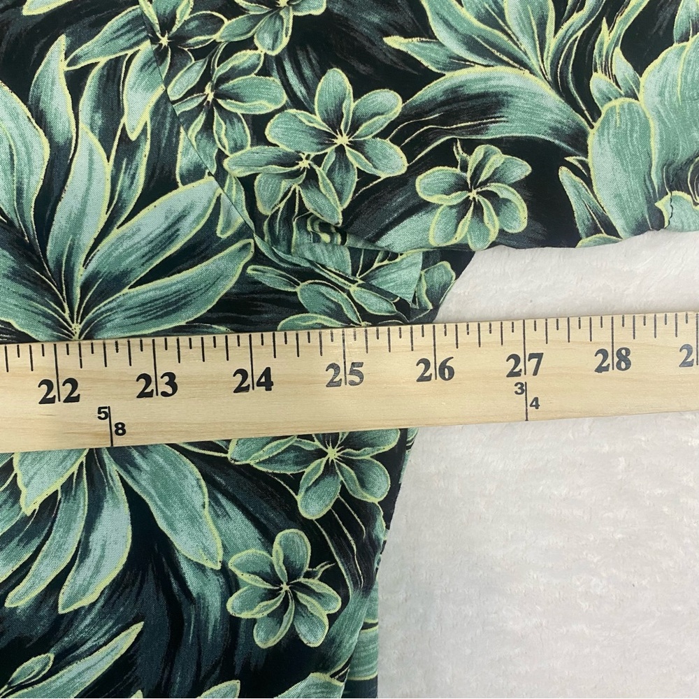 Kalaheo Hawaiian Aloha Shirt XL Made in Hawaii Green Rayon Tropical Floral Beach - Picture 7 of 9